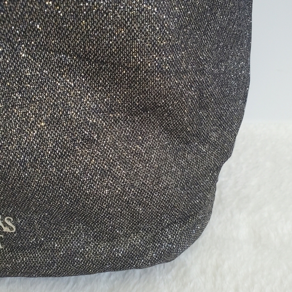 Victoria\'s Secret VS Bucket Backpack Black Silver Glitter Drawstring Tote Bag main image 9